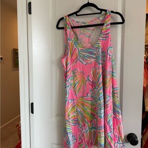 Lilly Pulitzer Pink Multicolor Tropical Print Tank Dress